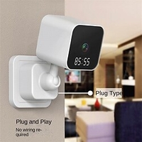 wifi horloge surveillance sécurité caméra ip vision nocturne interphone vocal bidirectionnel installation simple soutien appartement miniinthebox