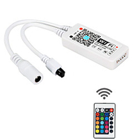 wifi rgb led contrôleur pour bandes lumineuses,  andro de ios gratuit app commande vocale alexa google home wifi contrôleur de bande de lumière,  est livré avec 24 clés télécommande