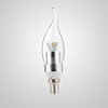 Yankon @ e14 3.5w 7 × smd3528 230lm 3000k bougie en verre de lumière jaune traction queue ampoule argentée (220V)