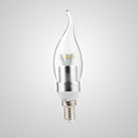 Yankon @ e14 3.5w 7 × smd3528 230lm 3000k bougie en verre de lumière jaune traction queue ampoule argentée (220V)