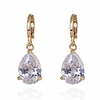 yazilind charmant lisse incrustation plaqué or larme clair zircone cubique conception simple boucles d