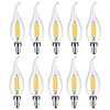 YWXLIGHT 10pcs 4 W Ampoules Bougies LED Ampoules à Filament LED 300-400 lm E14 C35 4 Perles LED COB Intensité Réglable Blanc Chaud Blanc 220-240 V