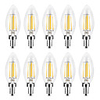 YWXLIGHT 10pcs 4 W Ampoules Bougies LED Ampoules à Filament LED 300-400 lm E14 C35 4 Perles LED COB Intensité Réglable Blanc Chaud Blanc 220-240 V