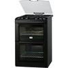 Zanussi ZCG662GNC Cooker Gas Freestanding Double Oven Black