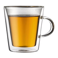 Canteen Double Wall Glass,  Medium (Pair) Canteen Glass with Handle (Pairs)