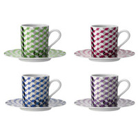 Omega Coffee Cups,  Set of 4 Assorted set of 4