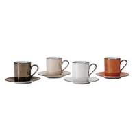 Zanzi Espresso Cup Set,  Spice Coffee Cup and Saucer (Set of 4)