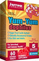 Jarrow Formulas Yum-Yum Dophilus (Natural Raspberry Flavour,  60 Chewable Tablets)