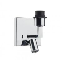 Anvil Switched 2 Light Fixed Wall Bracket in Polished Chrome with LED Task Lamp