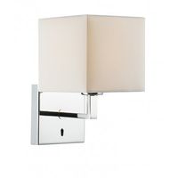 Anvil Switched Single Light Polished Chrome Fixed Wall Bracket with Cream Shade