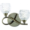 Boyer 2 Light Antique Brass Left Handed Wall Fixture With Zig-Zag Glass Shade