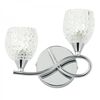 Boyer 2 Light Polished Chrome Right Handed Wall Fixture With Zig-Zag Glass Shade
