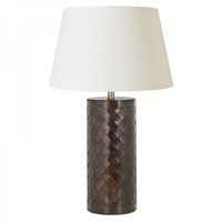 Emerson Single Light Table Lamp Base In Dark Leather Finish