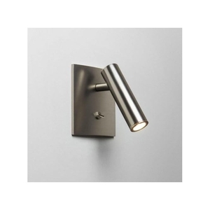 Enna Single Light LED Square Switched Wall Fitting In Matt Nickel Finish