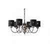 Garbo Medium 6 Light Chandelier Fitting in Bronze Finish with Black String Shades