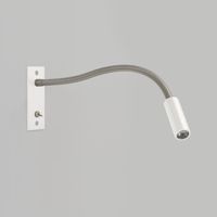 Leo Single Light Switched LED Reading Light In White And Matt Nickel Finish