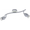 Leonessa LED 2 Light Ceiling Spotlight Fitting In Silver And White Glass Finish