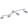 Leonessa LED 4 Light Ceiling Spotlight Fitting In Silver And White Glass Finish