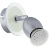 Leonessa Single Light LED Wall Spotlight In Silver And White Glass Finish