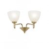 Neeson 2 Light Wall Fixture in Antique Brass with Opal Glass Shades