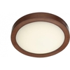 Saddler Integrated LED Flush Ceiling Fixture with Brown Leather Effect