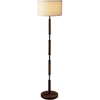 Saddler Single Light Floor Lamp With Leather Effect Detail and a Hessian Shade