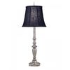 Stiffel Maine Single Light Table Lamp in Antique Nickel with Black Chelsea Shade