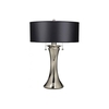 Stiffel Manhattan 2 Light Table Lamp in Polished Nickel with Opaque Black Shade