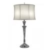 Stiffel Syracuse Single Light Table Lamp in Antique Nickel with Silk Shade
