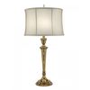 Stiffel Syracuse Single Light Table Lamp in Burnished Brass with Silk Shade