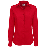 Sharp Long Sleeve Shirt /women Deep Red / L