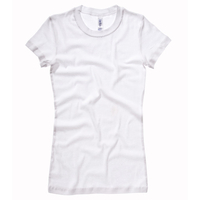 Sheer Mini Rib Crew Neck T-shirt White / Xl