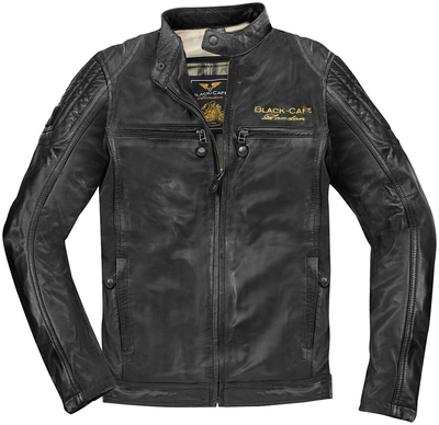 Black-Cafe London Miami
Motorcycle Leather Jacket, 
Size 50,  black,  Size 50