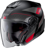 Nolan N40-5 Pivot N-Com Jet Helmet,  black-red,  Size M,  black-red,  Size M