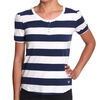 ROXY JADE STRIPE HENLEY TEE Seaspray