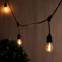 14M Connectable Hanging Festoon Lights - 15 Black Bulb Holders