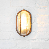 365 Solar LED Oval Flush Wall Light - Rust Brown