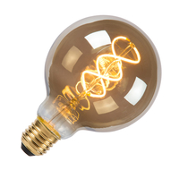 5W Very Warm White Dimmable LED Decorative Filament Smoke Grey 95mm Globe Bulb - Screw Cap