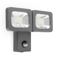 Alert 11W Cool White LED Twin Floodlight - Black