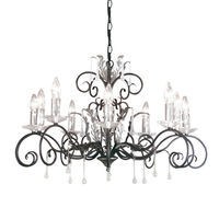 Amarilli 10 Light Chandelier - Black Silver