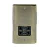 Antique Brass Low Profile Dual Voltage Shaver Socket