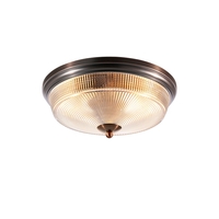 Arabella Twin Flush Ceiling Light - Bronze with Prismatic Glass