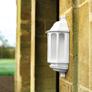 ASD LED Half Lantern Outdoor Wall Light - White