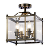 Aston 4 Light Semi Flush Ceiling Lantern in Antique Brass Finish