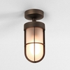 Astro Cabin Outdoor Semi-Flush Ceiling Light - Bronze & Frosted