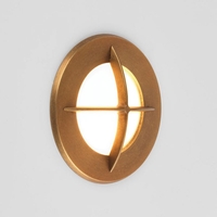 Astro Coastal Arran Round LED Outdoor Recessed Wall Light - Antique Brass