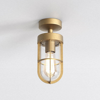 Astro Coastal Cabin Outdoor Semi-Flush Ceiling Light - Brass