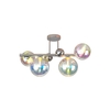 Astronomer 4 Light Semi Flush Ceiling Light - Polished Chrome with Iridescent Glass