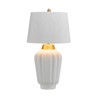 Bexley Ceramic Table Lamp - White & Brushed Brass