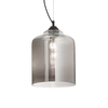 Bistro Square Ceiling Pendant Light - Black & Smoked